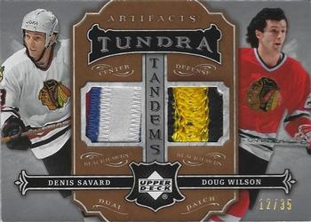 2007-08 Upper Deck Artifacts - Tundra Tandems Patches Silver #TT-SW Denis Savard / Doug Wilson Front