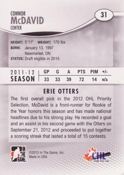 2012-13 In The Game Heroes and Prospects #31 Connor McDavid Back