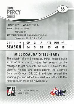 2012-13 In The Game Heroes and Prospects #66 Stuart Percy Back