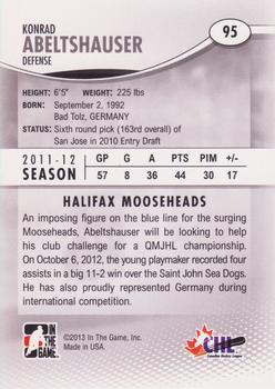 2012-13 In The Game Heroes and Prospects #95 Konrad Abeltshauser Back