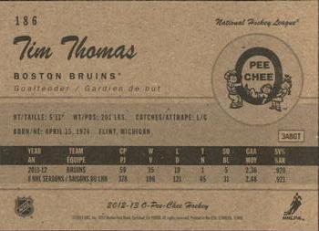 2012-13 O-Pee-Chee - Retro #186 Tim Thomas Back