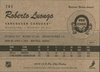 2012-13 O-Pee-Chee - Retro #265 Roberto Luongo Back