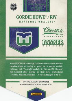2012-13 Panini Classics Signatures - Banner Numbers #EN4 Gordie Howe Back
