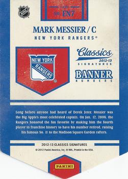 2012-13 Panini Classics Signatures - Banner Numbers #EN7 Mark Messier Back