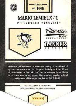 2012-13 Panini Classics Signatures - Banner Numbers #EN9 Mario Lemieux Back