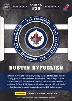 2012-13 Score - The Franchise #F30 Dustin Byfuglien Back