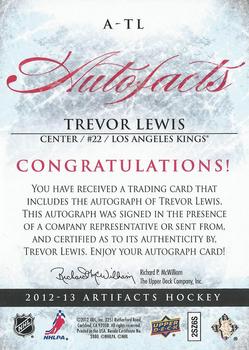 2012-13 Upper Deck Artifacts - Autofacts #A-TL Trevor Lewis Back