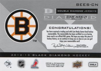 2012-13 Upper Deck Black Diamond - Double Diamond Jerseys #BEES-CN Cam Neely Back