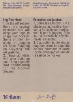 1982-83 Neilson Wayne Gretzky #47 Leg Exercises Back