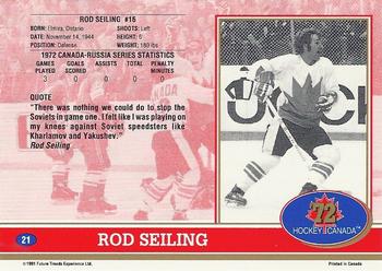 1991-92 Future Trends Canada ’72 #21 Rod Seiling Back