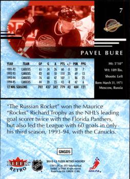 2012-13 Fleer Retro #7 Pavel Bure Back
