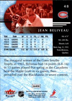 2012-13 Fleer Retro #48 Jean Beliveau Back