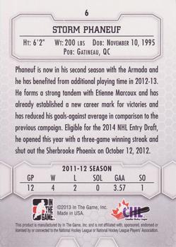 2012-13 In The Game Between The Pipes #6 Storm Phaneuf Back