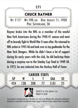 2012-13 In The Game Between The Pipes #171 Chuck Rayner Back