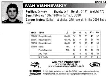 2009-10 Choice AHL Top Prospects #44 Ivan Vishnevskiy Back