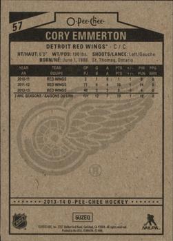 2013-14 O-Pee-Chee #57 Cory Emmerton Back