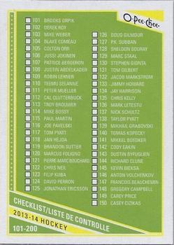 2013-14 O-Pee-Chee #497 Checklist: 101-200 Front