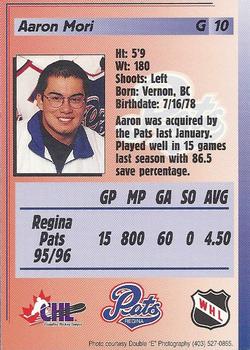 1996-97 Regina Pats (WHL) #10 Aaron Mori Back