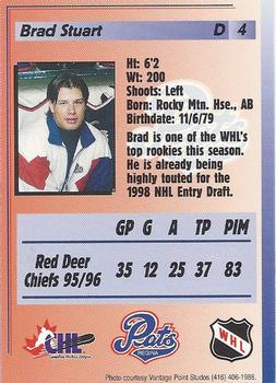 1996-97 Regina Pats (WHL) #4 Brad Stuart Back