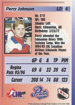 1996-97 Regina Pats (WHL) #6 Perry Johnson Back