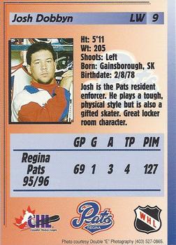 1996-97 Regina Pats (WHL) #9 Josh Dobbyn Back