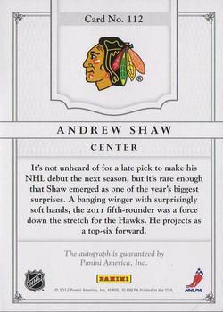 2011-12 Panini Dominion - Gold #112 Andrew Shaw Back
