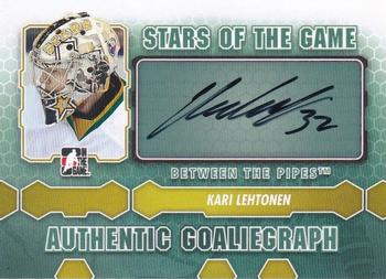 2012-13 In The Game Between The Pipes - Authentic Goaliegraphs #A-KL Kari Lehtonen Front
