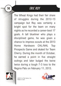 2012-13 In The Game Draft Prospects #14 Eric Roy Back