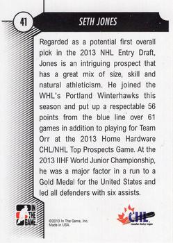 2012-13 In The Game Draft Prospects #41 Seth Jones Back