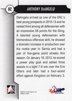 2012-13 In The Game Draft Prospects #62 Anthony DeAngelo Back