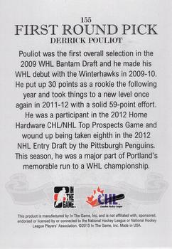 2012-13 In The Game Draft Prospects #155 Derrick Pouliot Back