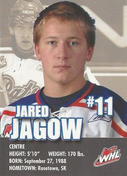 2007-08 Co-op Regina Pats (WHL) #13 Jared Jagow Back