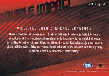 2011-12 Cardset Finland - Double Impact #DI1 Ville Peltonen / Mikael Granlund Back