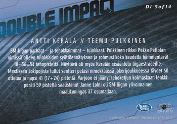 2011-12 Cardset Finland - Double Impact #DI5 Antti Kerälä / Teemu Pulkkinen Back