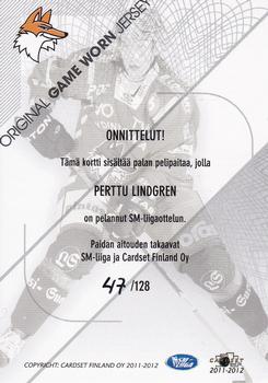 2011-12 Cardset Finland - Game Worn Jersey Exchange #NNO Perttu Lindgren Back