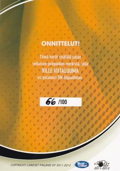 2011-12 Cardset Finland - Patch Exchange #NNO Ville Viitaluoma Back
