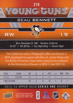 2013-14 Upper Deck #219 Beau Bennett Back