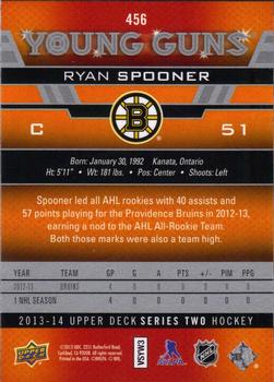 2013-14 Upper Deck #456 Ryan Spooner Back