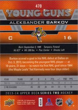 2013-14 Upper Deck #470 Aleksander Barkov Back