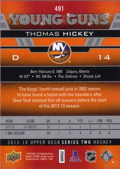 2013-14 Upper Deck #491 Thomas Hickey Back