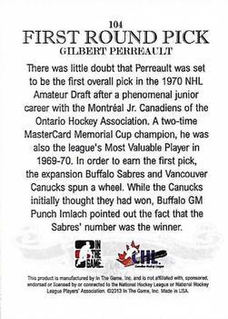 2012-13 In The Game Draft Prospects - Gold #104 Gilbert Perreault Back