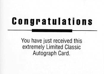 1992 Classic Draft Picks - Autographs #NNO Darius Kasparaitis Back
