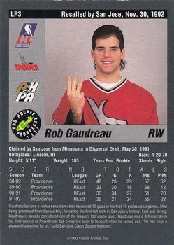 1993 Classic Pro Prospects - Limited Prints #LP3 Rob Gaudreau Back