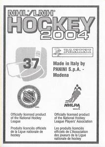 2003-04 Panini Stickers #37 Chris Drury Back