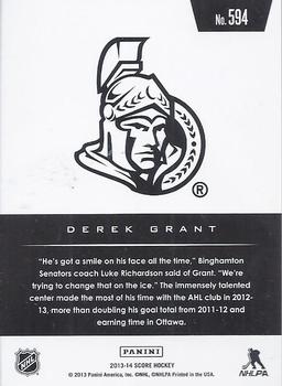 2013-14 Score - Gold #594 Derek Grant Back