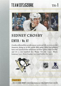 2013-14 Score - Team Score #TS-1 Sidney Crosby Back