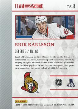 2013-14 Score - Team Score #TS-8 Erik Karlsson Back