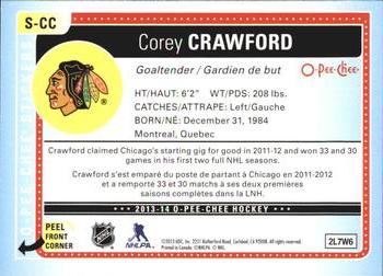2013-14 O-Pee-Chee - Stickers #S-CC Corey Crawford Back