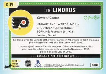 2013-14 O-Pee-Chee - Stickers #S-EL Eric Lindros Back