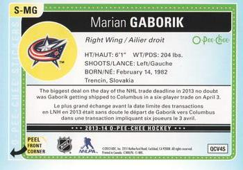 2013-14 O-Pee-Chee - Stickers #S-MG Marian Gaborik Back